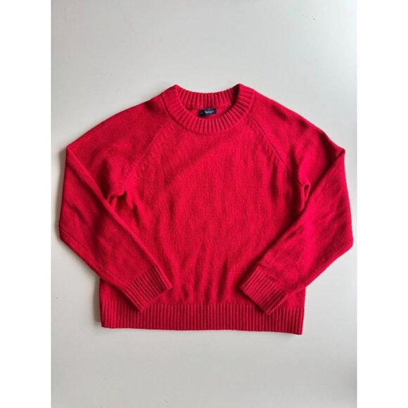 GAP Modern Red Cashsoft Cotton Blend Knit Crew Neck Sweater, Size M - Picture 6 of 16